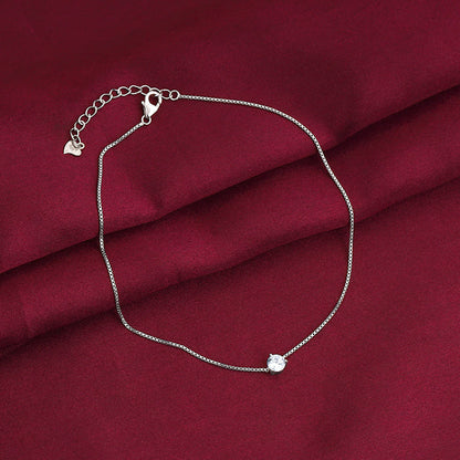 Silver Zirconia Anklet