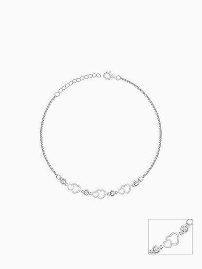 Silver Heart Anklet