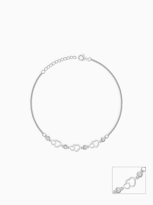 Silver Heart Anklet