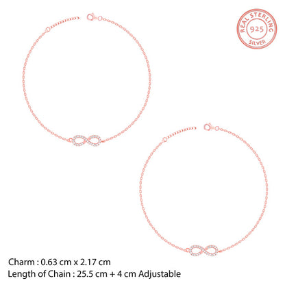 Rose Gold Infinite Charm Anklet