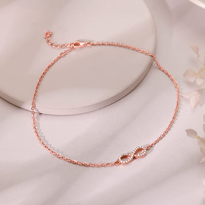 Rose Gold Infinite Charm Anklet