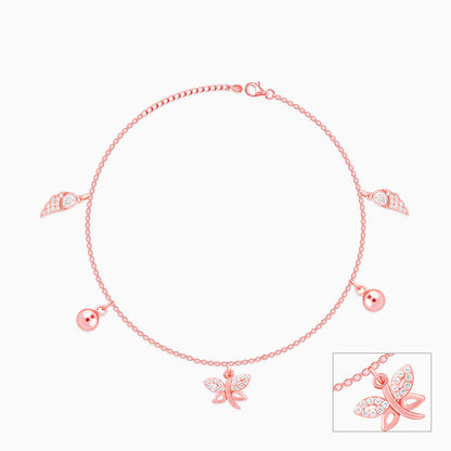 Rose Gold Butterfly Dance Anklet