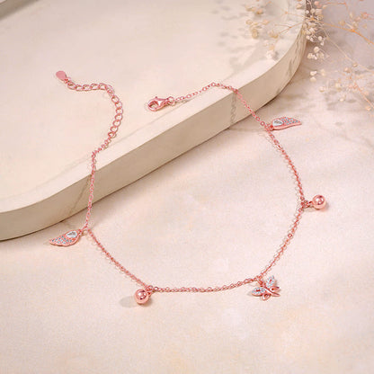 Rose Gold Butterfly Dance Anklet