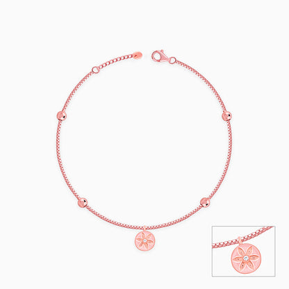Rose Gold Bloom Charm Anklet