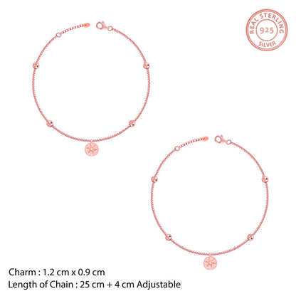 Rose Gold Bloom Charm Anklet
