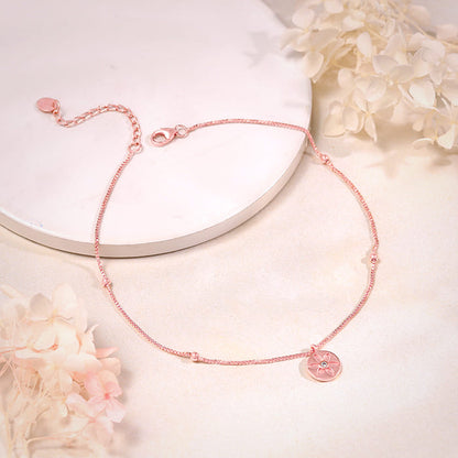 Rose Gold Bloom Charm Anklet
