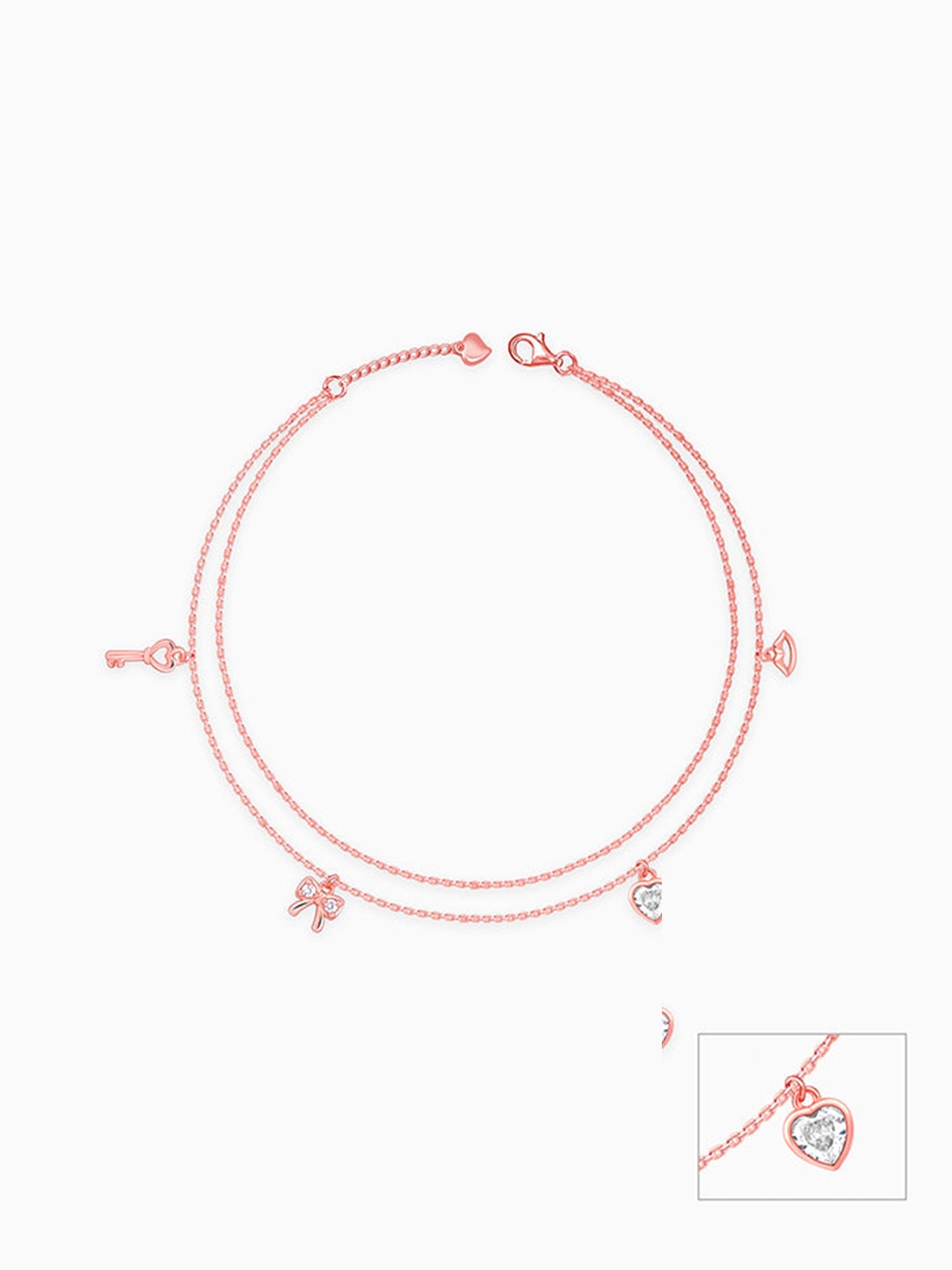 Rose Gold Charm Delight Anklet
