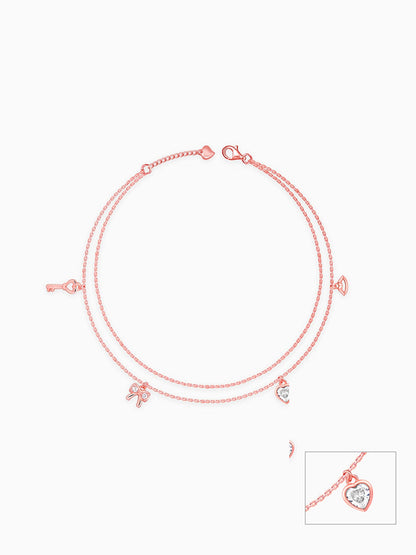 Rose Gold Charm Delight Anklet