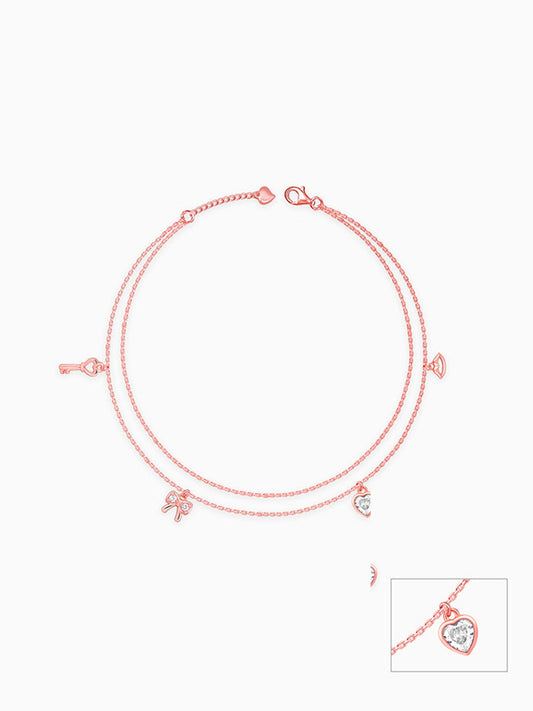 Rose Gold Charm Delight Anklet