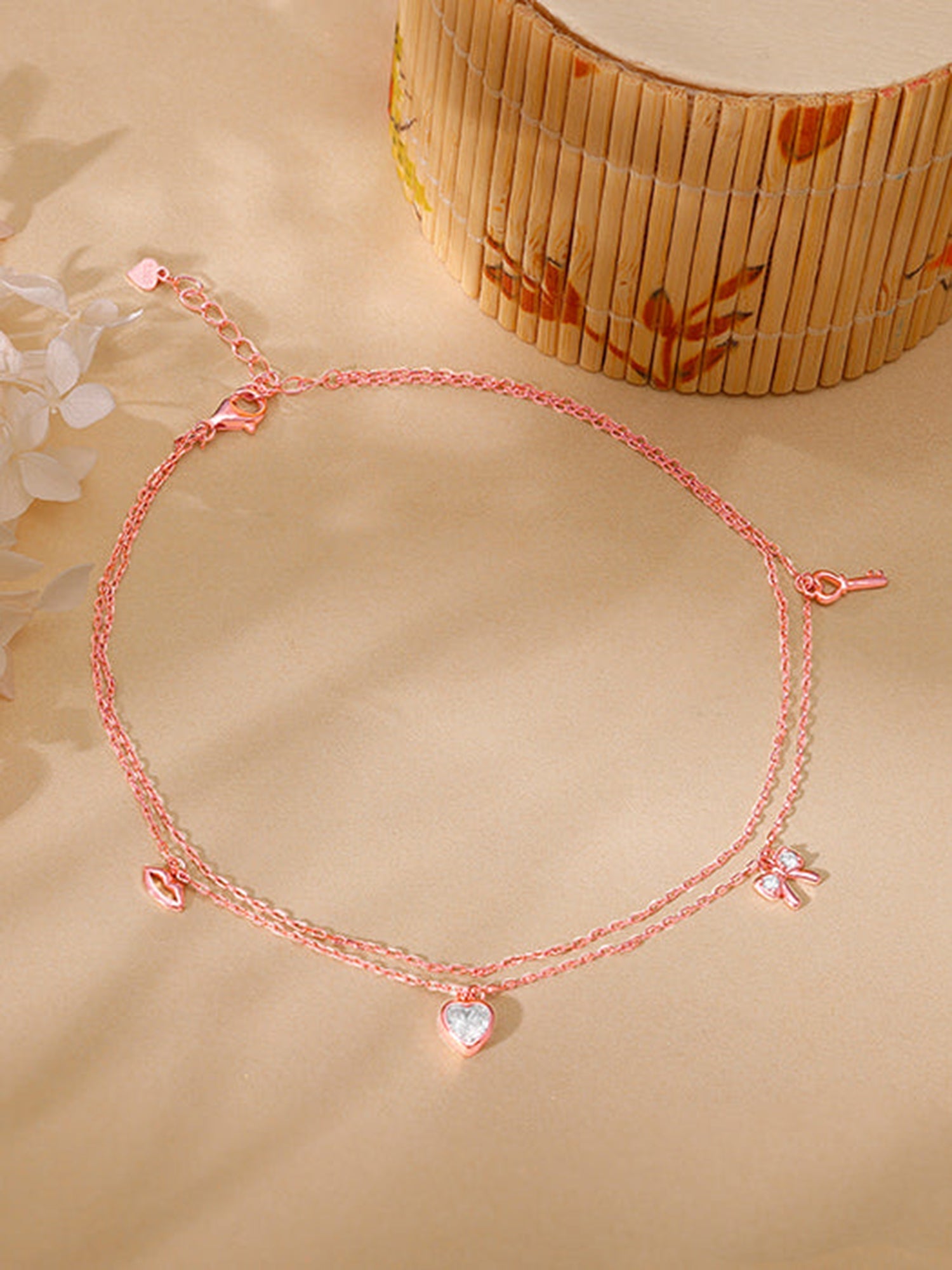 Rose Gold Charm Delight Anklet