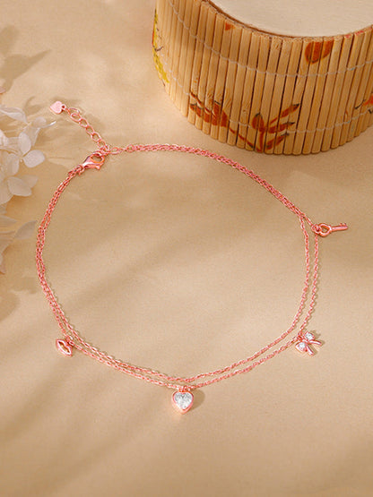 Rose Gold Charm Delight Anklet