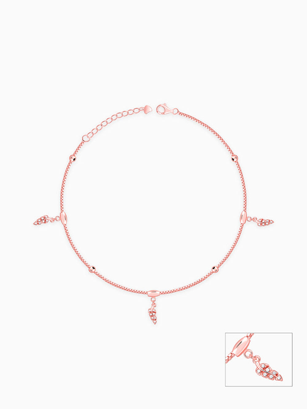 Rose Gold Delicate Leaf Anklet