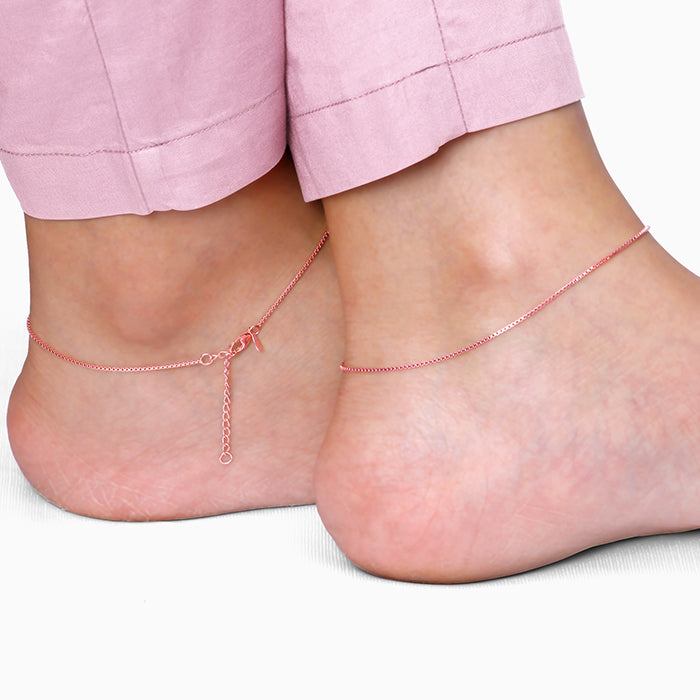 Rose Gold Glint Anklet - Image 1