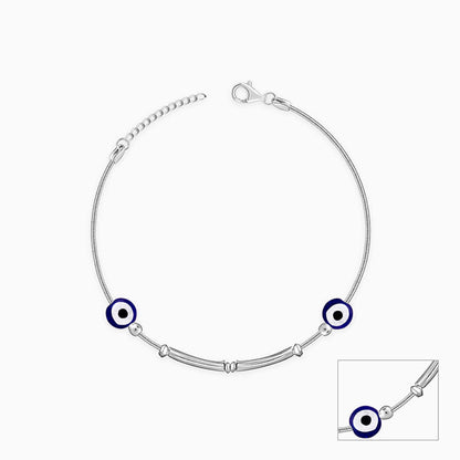 Silver Nazar Na Lage Anklet