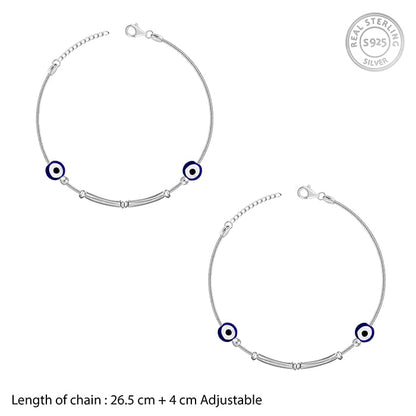 Silver Nazar Na Lage Anklet