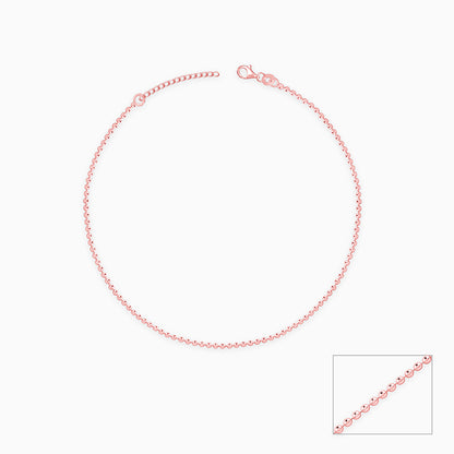 Rose Gold Classic Beaded Anklet