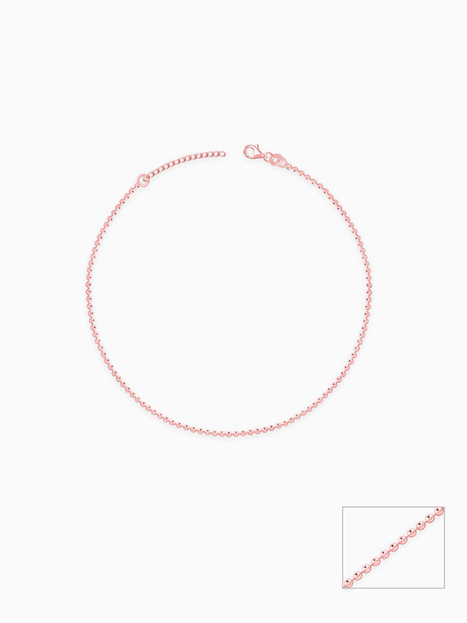 Rose Gold Classic Beaded Anklet