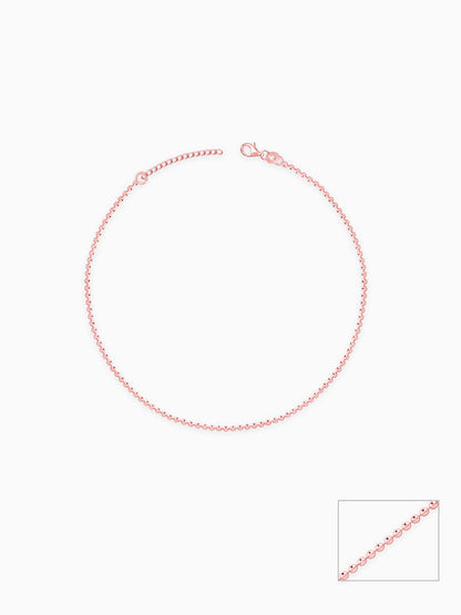 Rose Gold Classic Beaded Anklet