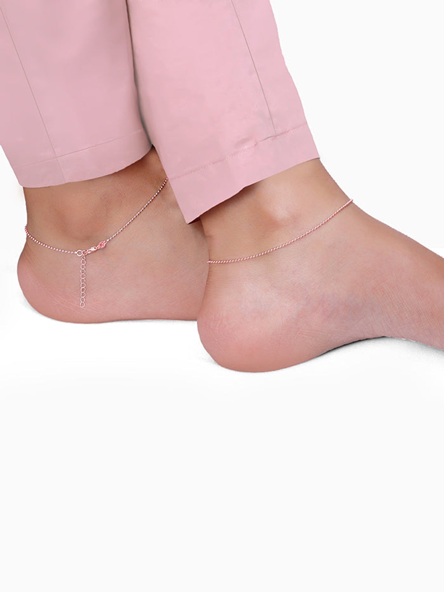 Rose Gold Classic Beaded Anklet