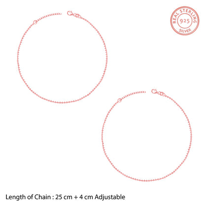 Rose Gold Classic Beaded Anklet