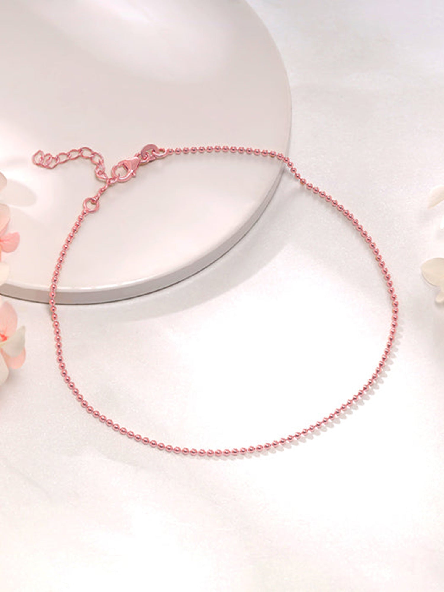 Rose Gold Classic Beaded Anklet