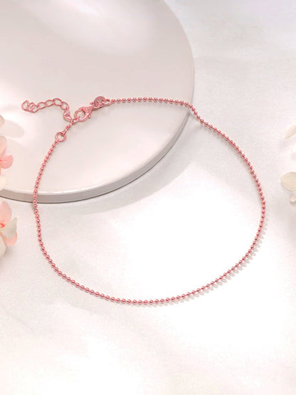 Rose Gold Classic Beaded Anklet