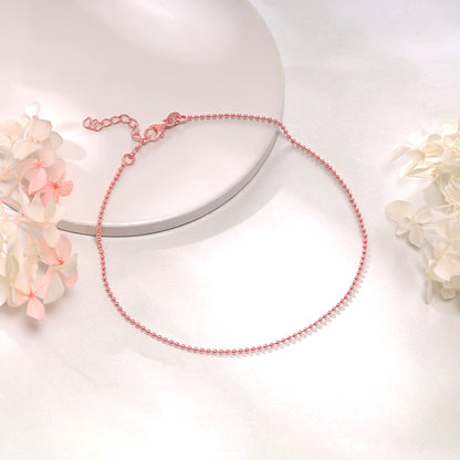 Rose Gold Classic Beaded Anklet
