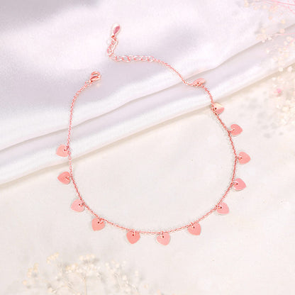 Rose Gold Hearts Ablaze Anklet