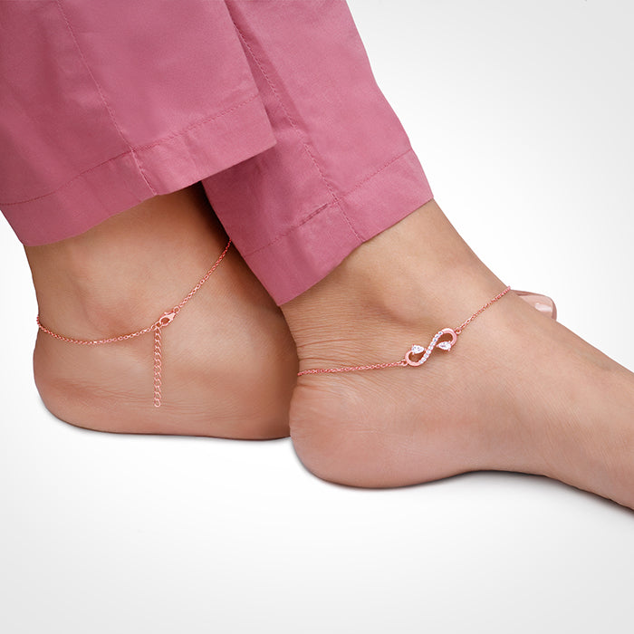 Rose Gold Elegant Infinity Anklet - Image 1