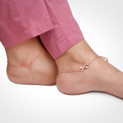 Rose Gold Elegant Infinity Anklet