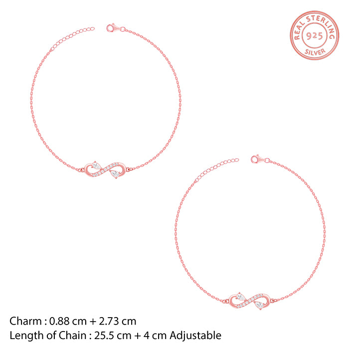 Rose Gold Elegant Infinity Anklet