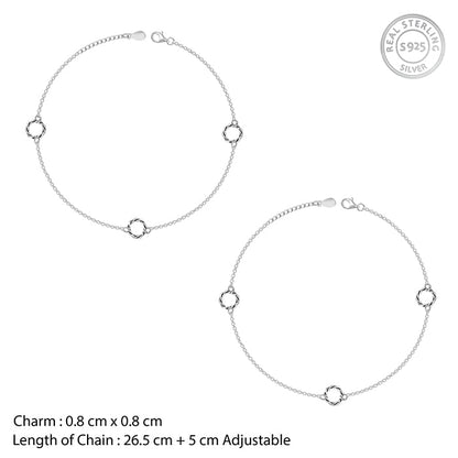 Silver Classy Encircled Anklet