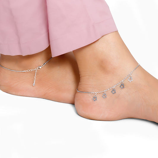 Silver Cosmic Dance Anklet