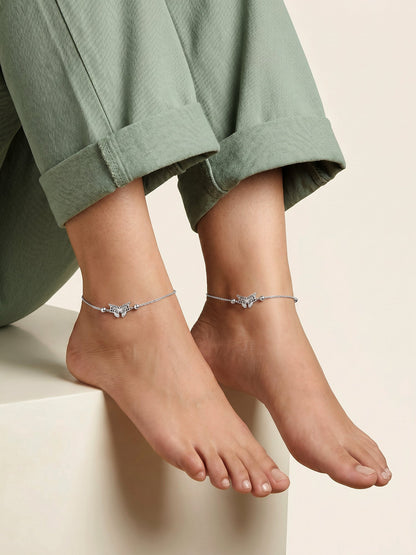 Silver Gypsy Butterfly Anklet