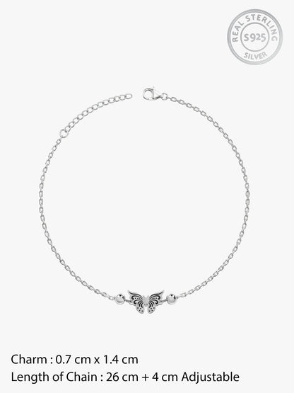 Silver Gypsy Butterfly Anklet