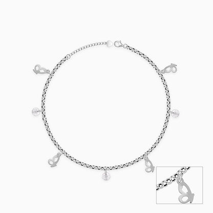 Oxidised Silver Popular Butterfly Anklet