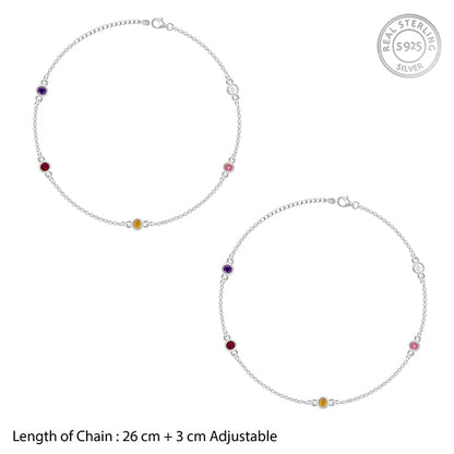 Silver Whisper Glow Anklet