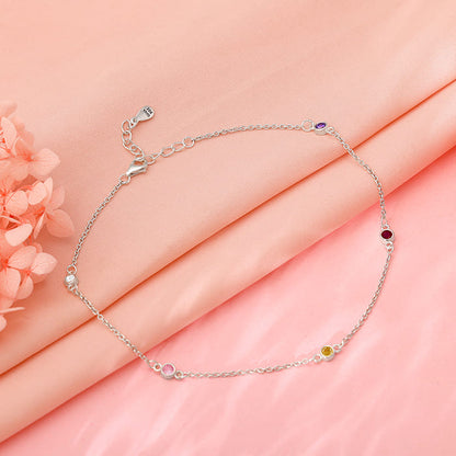 Silver Whisper Glow Anklet