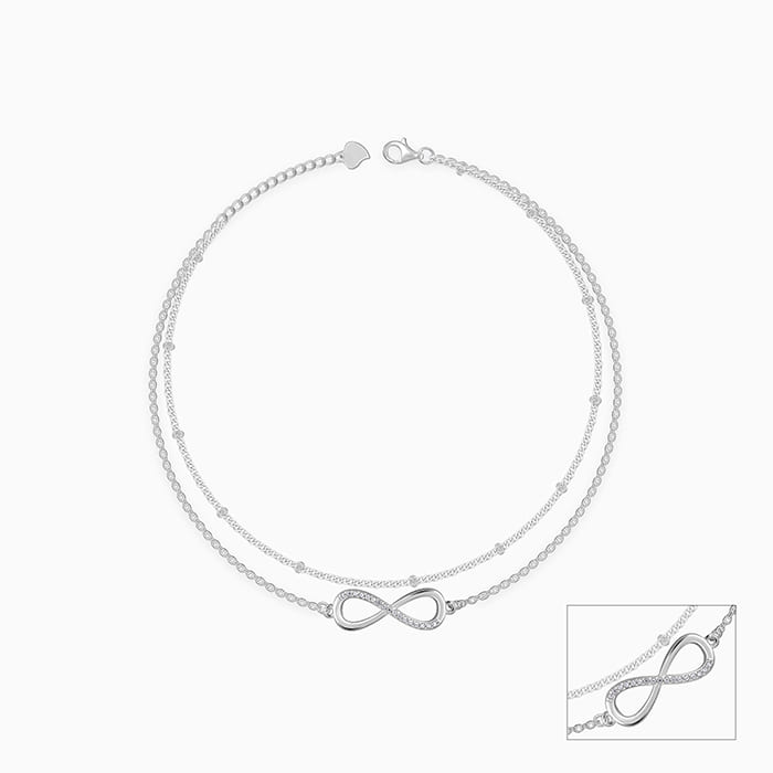 Silver Infinite Glow Anklet - Image 1
