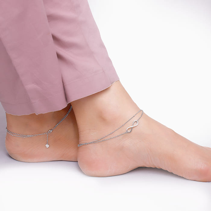 Silver Infinite Glow Anklet - view 3