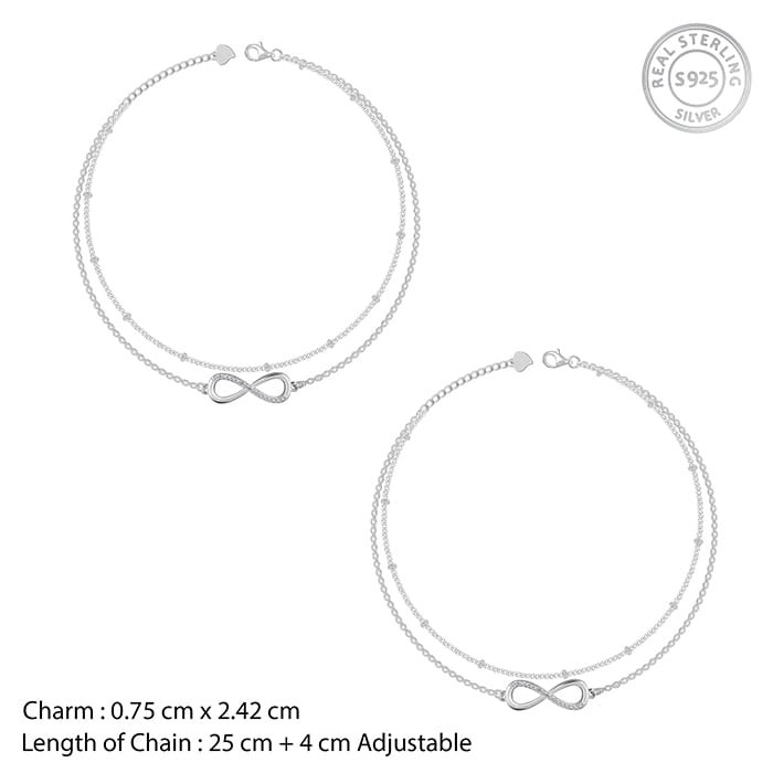 Silver Infinite Glow Anklet - view 4
