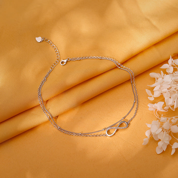 Silver Infinite Glow Anklet - view 2