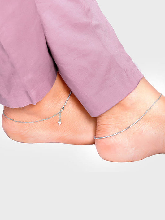 Silver Soft Glow Anklet