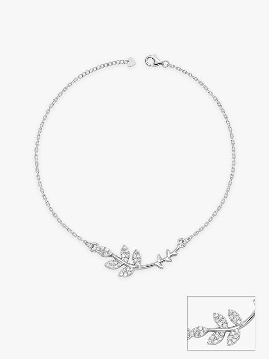 Silver Ivy Anklet