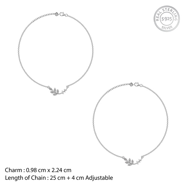 Silver Ivy Anklet - view 4