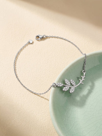 Silver Ivy Anklet