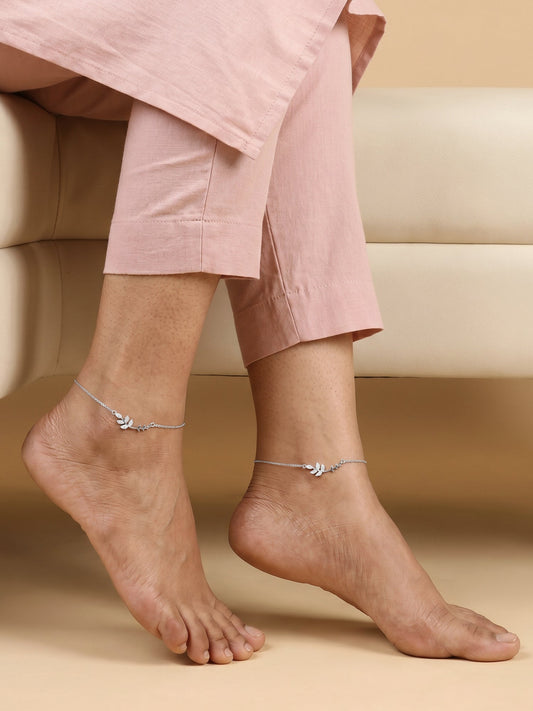 Silver Ivy Anklet