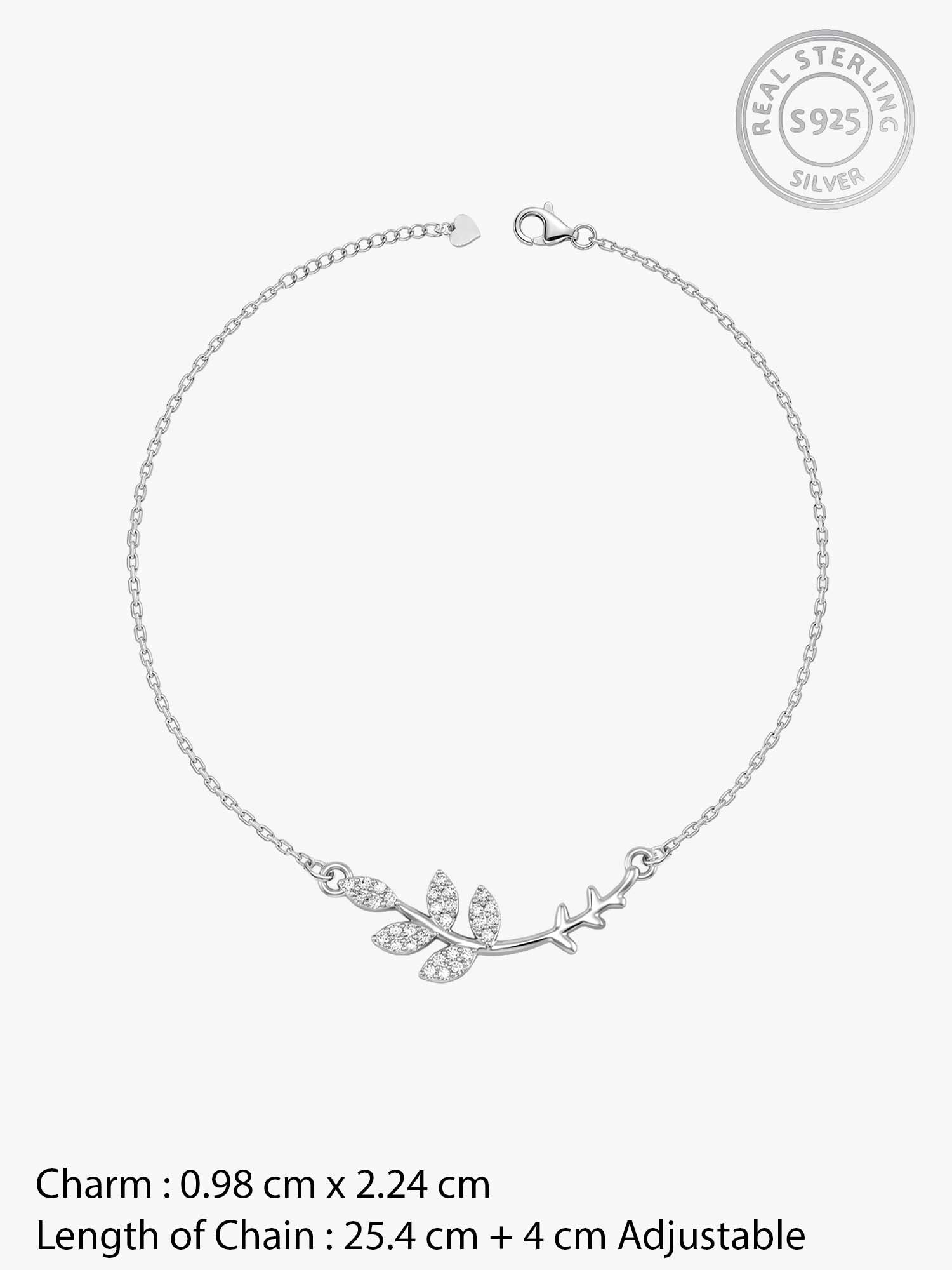 Silver Ivy Anklet