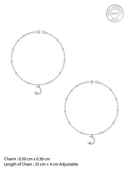 Silver Celestial Loop Anklet
