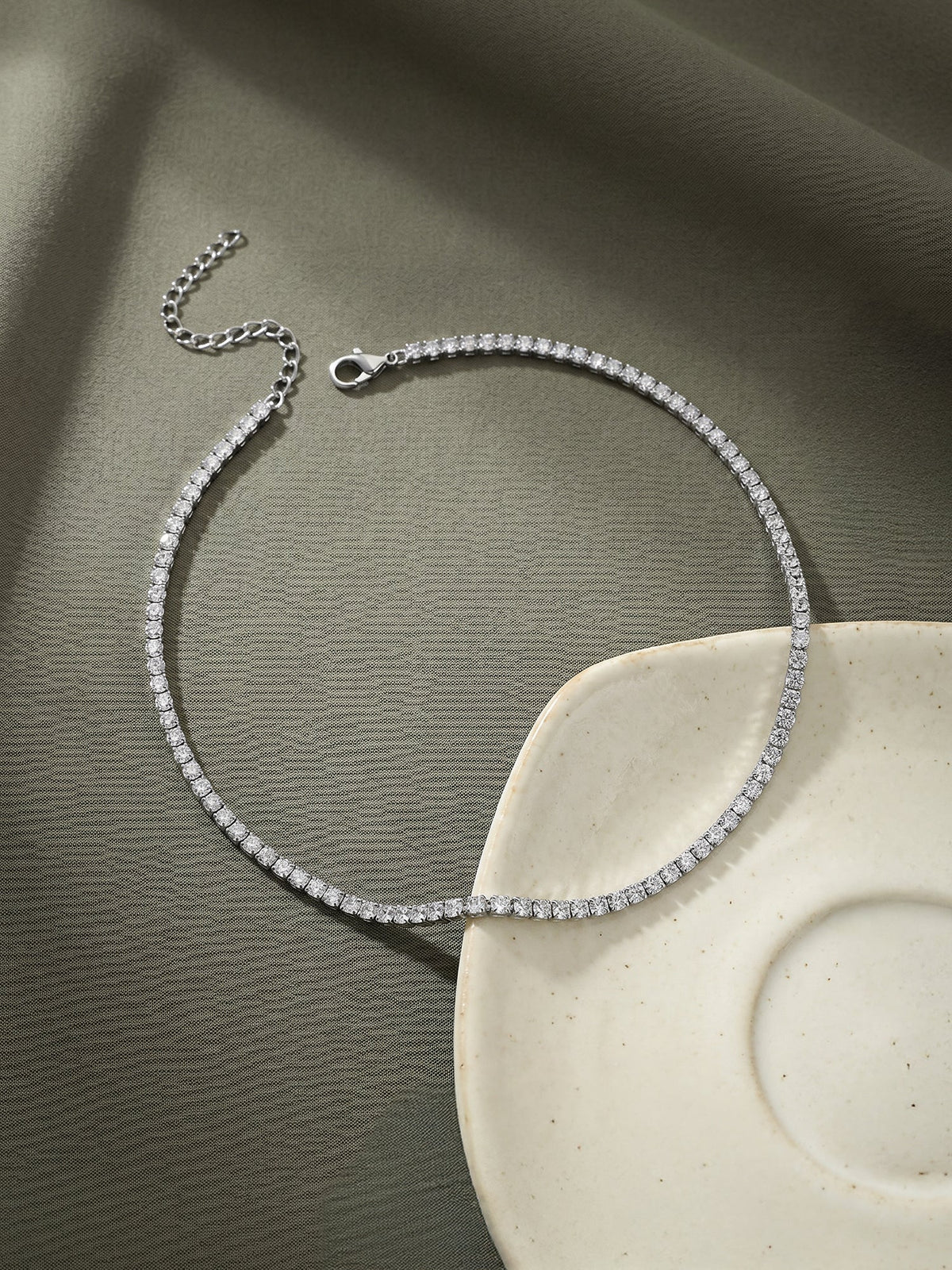 Silver Classic Tennis Anklet